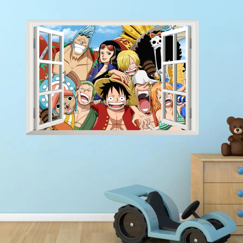 70*50 см Φ Pop One Piece Monkey D. Luffy аниме наклейка соломенная шляпа Пираты 3D визуальный