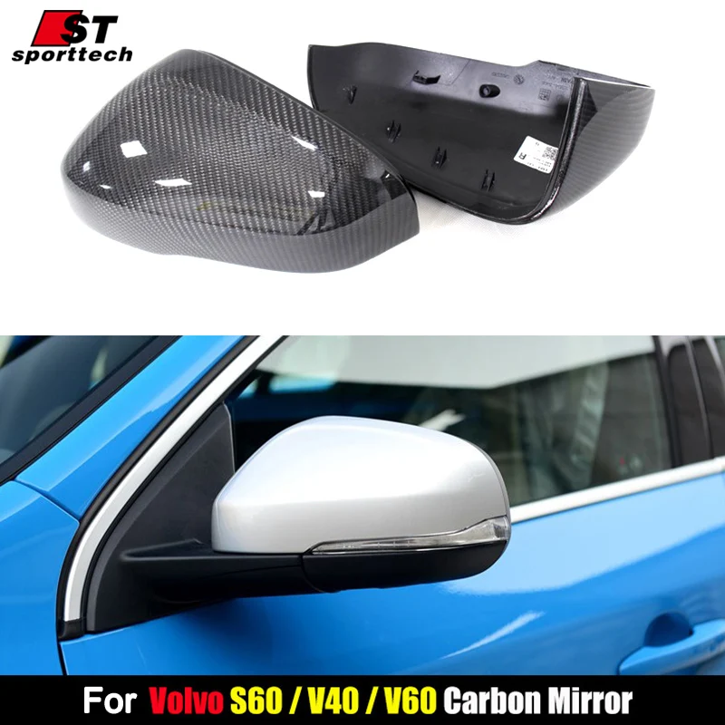 

Carbon Fiber Rear View Mirror Cover For For Volvo S60 V40 V60 XC60 S80 2012-2014/15 2016 2017 2018 Paste&Replace Car Accessories