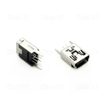 

1000pcs/lot 5 Pin Mini USB Receptacle Socket Jack Full-Copper Flat Angle