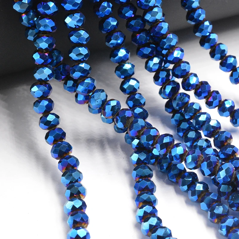 Wholesale DIY Jewelry Faceted 70pcs 6*8mm Black Rondelle glass Crystal Beads