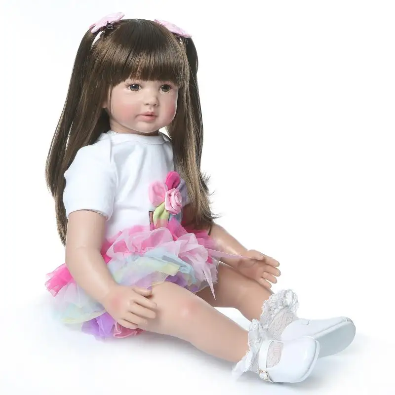 60 см силиконовая кукла-Реборн, игрушки-Реборн, 24 дюйма, виниловые куклы принцессы для малышей, куклы для девочек, подарок на день рождения, Brinquedos Juguetes