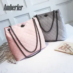 Amberler Для женщин сумка большая Ёмкость из искусственной кожи Сумки новые модные женские цепи Crossbody сумки для Для женщин Курьерские сумки