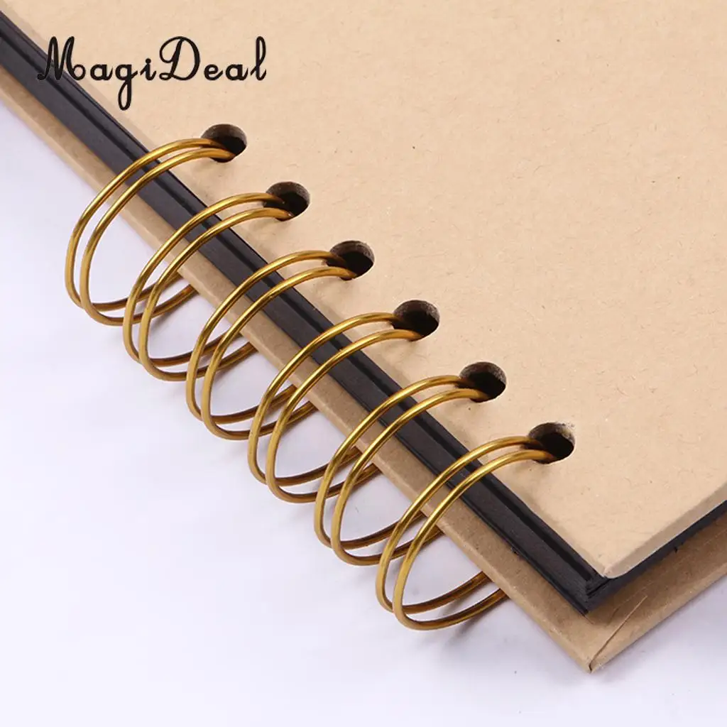A4 Size 40 Pages Ribbon Bow Kraft Paper Scrapbook Photo Album Display Book Wedding Memory Book