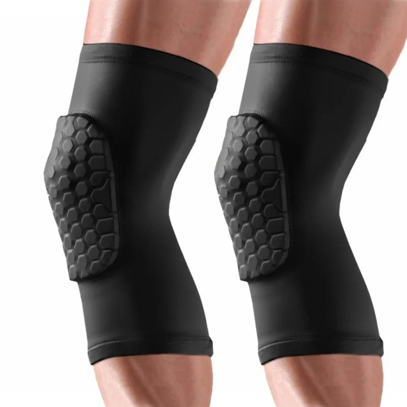 

1pc Breathable Knee Support Long Honeycomb Support Pad Protector Outdoor Sport Basketball Leg Sleeve Kneepad