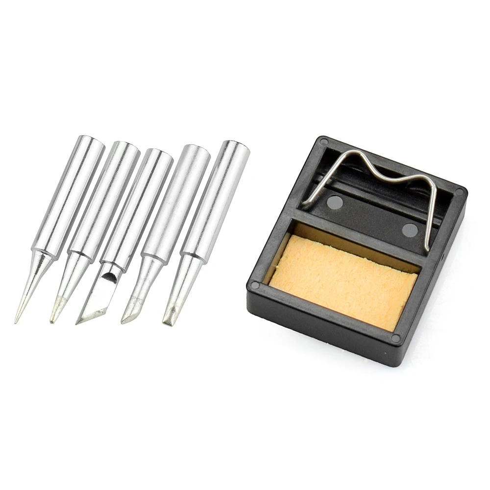 NEWACALOX 60W 110V/220V Adjustable Temperature ESD Soldering Iron Kit Desoldering Pump Soldering Iron Stand Tweezers Multimeter