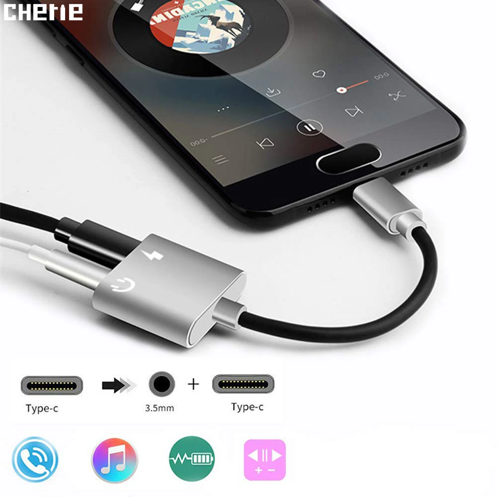 

Cherie Type C 3.5mm Aux Headphone Adapter Charger For Oneplus 7 Pro Huawei Xiaomi Type C 3.5 Dongle Audio Jack Splitter Charging