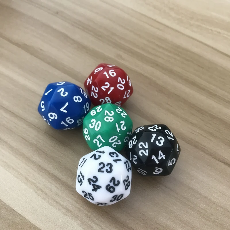 D30 Thirty-surface 25mm Digital Dice Quality Colour Acrylic Rounded Corners Originality Dice Set 1Pcs/Lot acrylic dice game dice dice set
