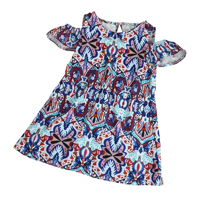 Summer Baby Kids Girls Off Shoulder Print Bohemian Strapless Short
