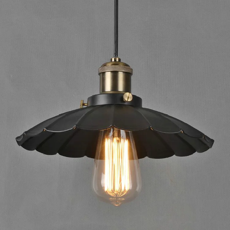 

1pcs Vintage Style Industrial Light Loft Retro Nostalgia Lamp Cafe-bar LED Black Lotus Umbrella Lamp Pendant Light Drop Shipping