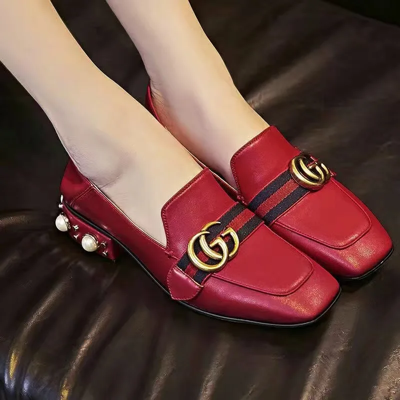 red bottom loafers womens