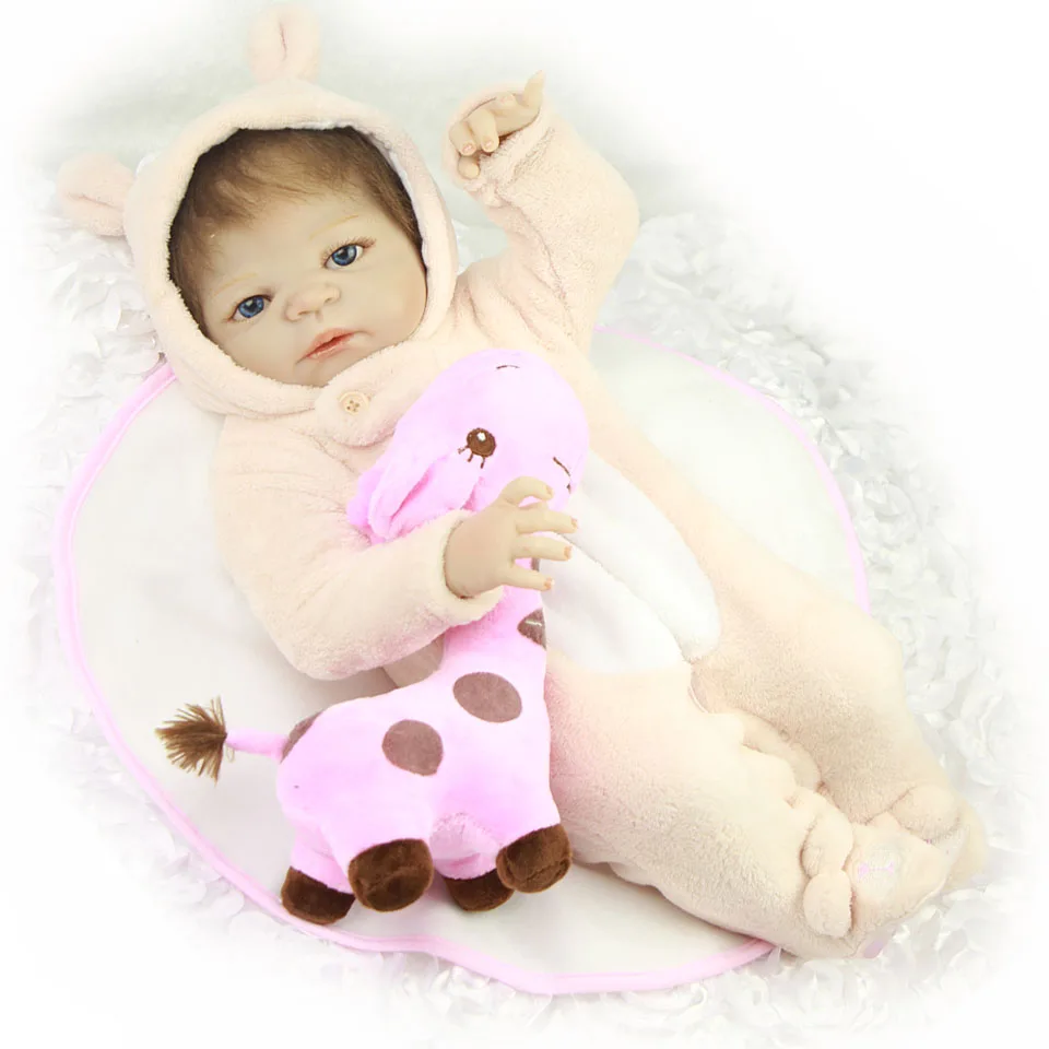 

True To Life 23'' Babies Reborn Dolls Girl Lifelike Full Body Silicone Baby Dolls Cosplay Rabbit So Truly Boneca Brinquedos
