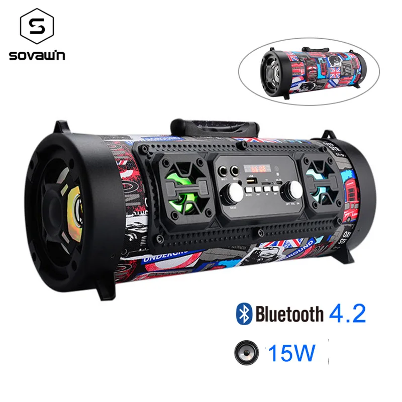 15W Portable Outdoor Bluetooth 4.2 Speaker FM Radio USB Car Subwoofer HD Surround Stereo Wireless Speaker Support TF AUX Mic MP3 15W Portable Outdoor Bluetooth 4.2 Speaker FM Radio USB Car Subwoofer HD Surround Stereo Wireless Speaker Support TF AUX Mic MP3
