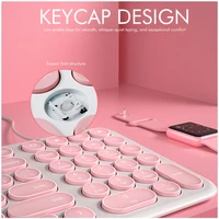 w usb B.O.W  100 Keys Wire/Wireless Thin Keyboard, Ultra-Slim USB Multimedia Mini Keyboard(Round keys) for Pc /Computer/ Laptop/ Mac (5)