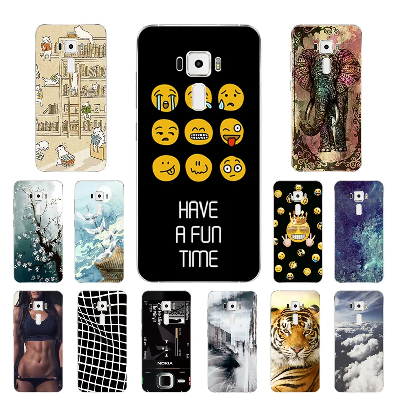 for Asus Zenfone 3 Case ZE552KL Soft Silicone TPU Expression Printing Phone 5.5&quot Coque Capa |