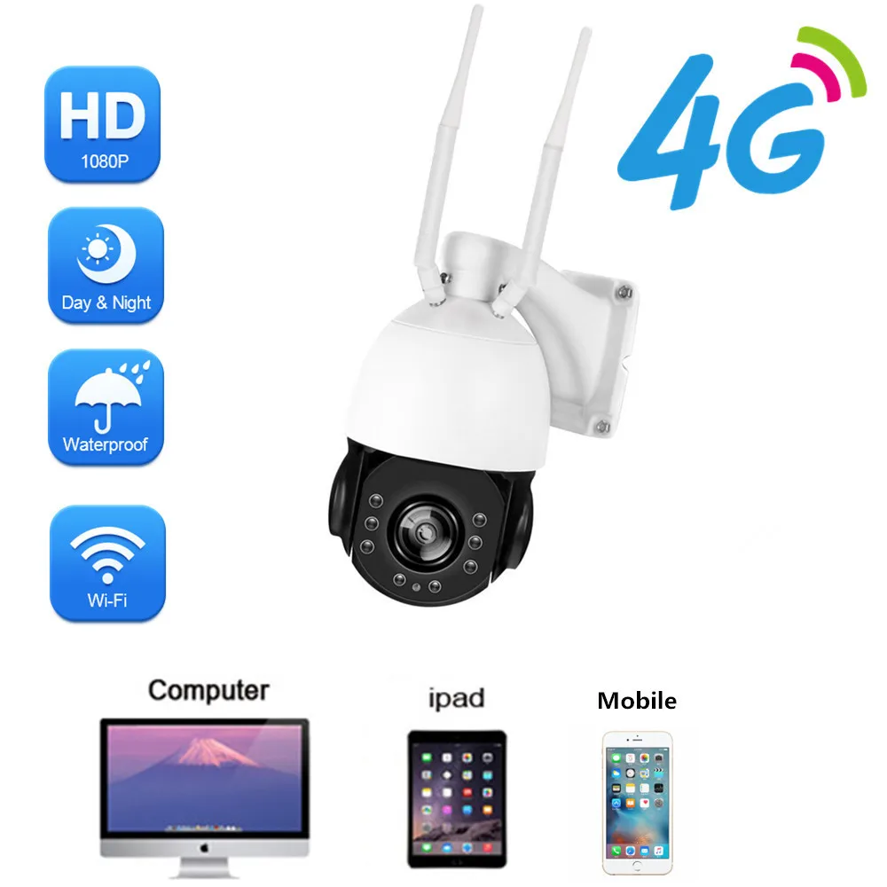 3g 4G SIM карты wi fi IP камера беспроводной P 1080 960 HD PTZ скорость купол открытый