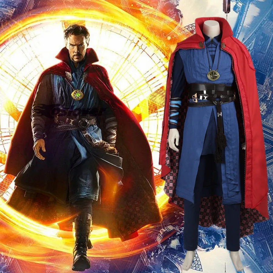 Doctor Strange Cosplay Costume Stephen Steve Vincent Strange Superhero Movie Suit Halloween