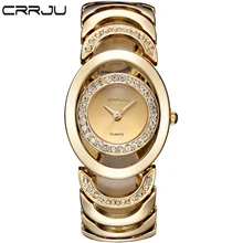 Marca de lujo de diseño Maravilloso CRRJU Feminino Relogio Del Reloj de Acero Relojes de Cuarzo de Las Mujeres Relojes de Pulsera Pulsera de Las Señoras Relojes Mujer
