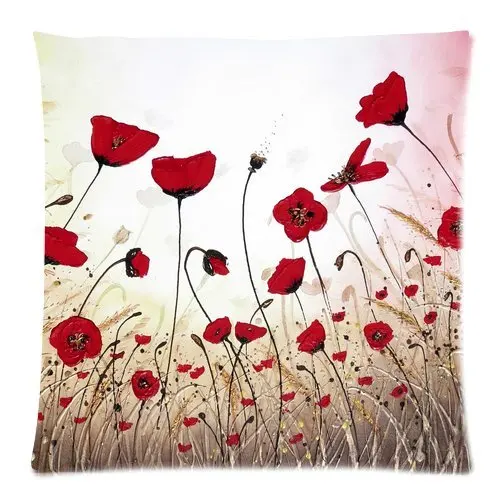 Awesome Flower Pattern Poppy Art Painting Custom Zippered Twin