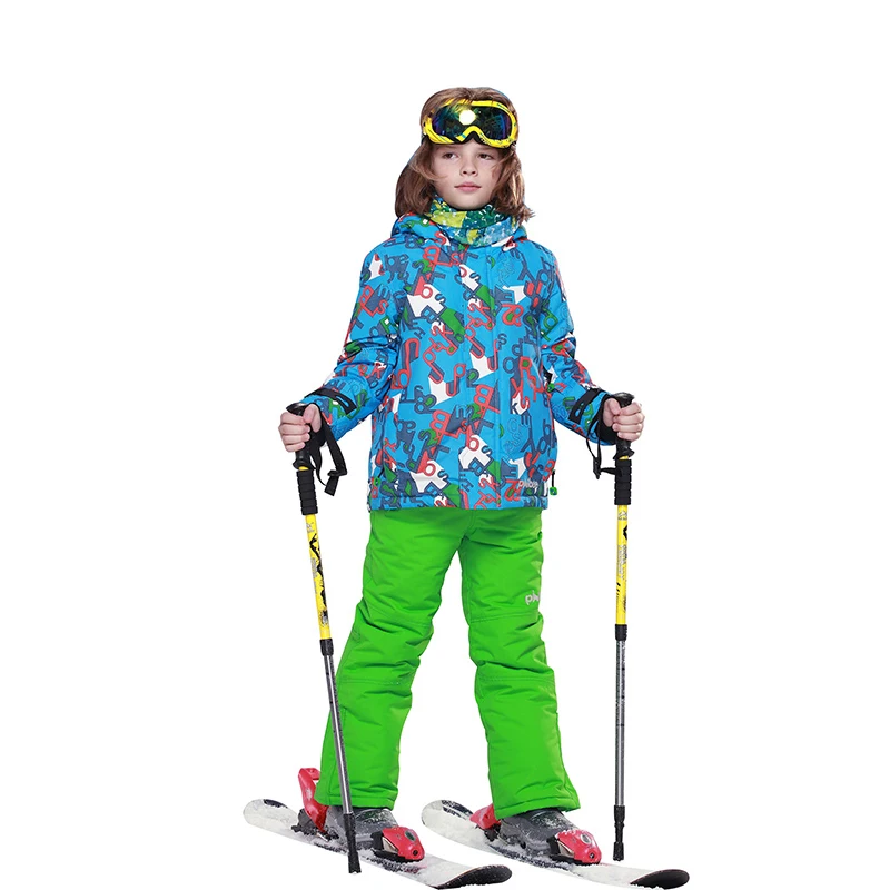 Mioigee детский лыжный костюм тренировочный костюм для мальчиков теплая уличная куртка с капюшоном + лыжные штаны зима 2018 г. спортивные