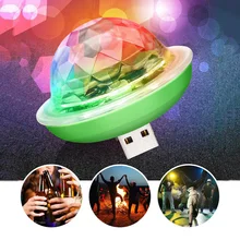 Автомобильный интерьерный атмосферный светильник s Mini USB светильник s лампа для Apple Android телефон портативный штекер и игра диско сценический светильник
