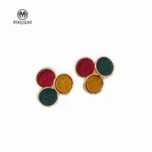 MENGJIQIAO новые цветные круглые квадратные серьги-гвоздики для женщин, персональные яркие цвета Brincos Pendientes Flecos