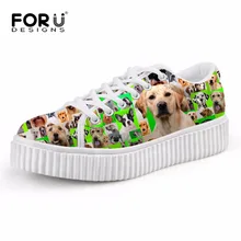 FORUDESIGNS/Осенняя Женская модная обувь на платформе; милые женские туфли на плоской подошве с объемным рисунком Лабрадора и собаки; обувь на толстой мягкой подошве