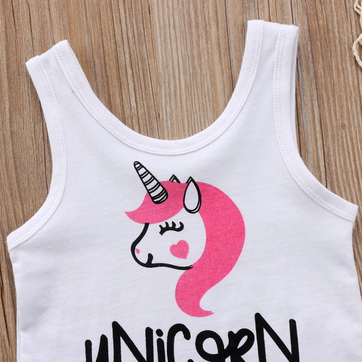 2017 жилет с единорогом для новорожденных девочек боди без рукавов комбинезон