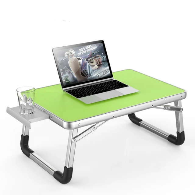 Laptop Desk Bed Small Table Lazy Table Student Study Desk Folding With  Drawer Anti-slip Cup Slot Computer Desks Office Furniture - Computer Desks  - AliExpress
