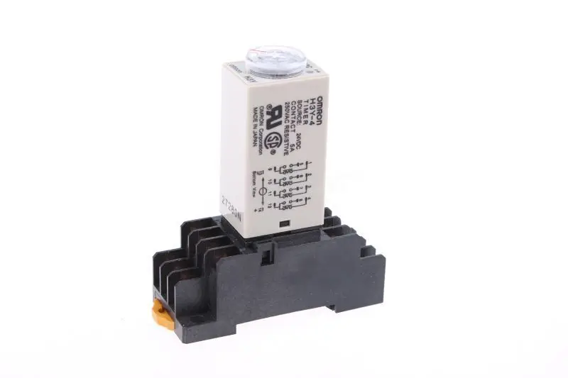 

AC 220V 5A H3Y-4 H3Y Delay Timer Time Relay 0-5 Second 5s 220VAC & Base