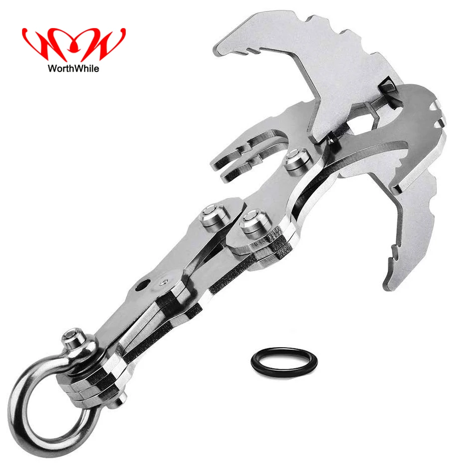 

WorthWhile Mountaineering Hook EDC Foldable Portable Outdoor Survival Emergency Multi Tool Stainless Steel Camping Hiking Gear