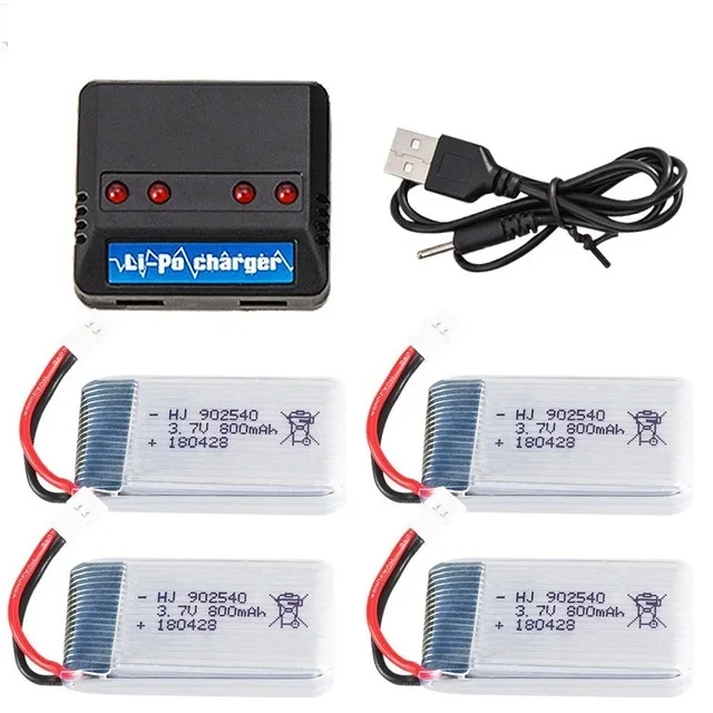 3 7 V 800mah Дрон с перезаряжаемым аккумулятором литий-полимерный аккумулятор * 4 +