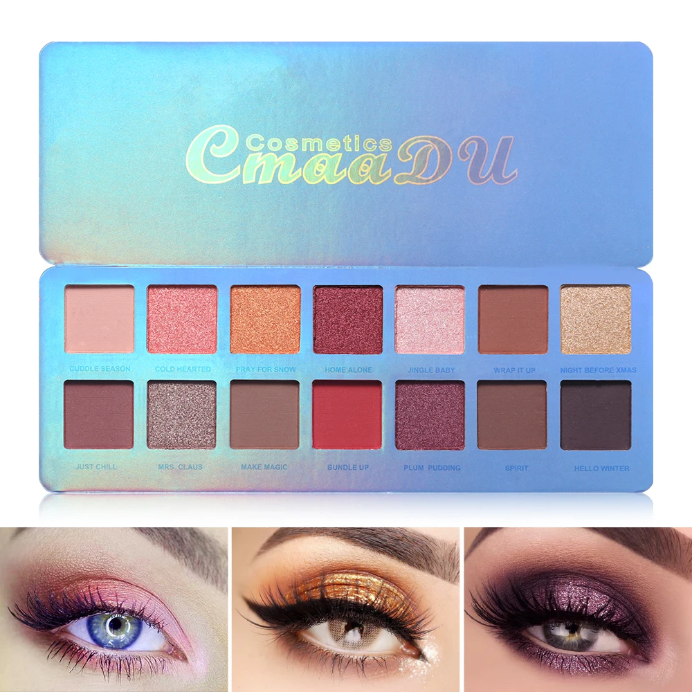 

14 Color Shimmer Matte Eyeshadow Palette Makeup Waterproof Smoky Cmaadu Glitter Shining Eye Shadow Powder Nude Cosmetics