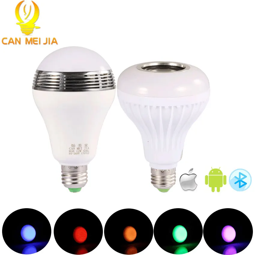 

E27 LED Wireless Bluetooth Speaker Bulb Lamp 12W AC220V 110V wifi RGB dimmable Leds Light Music Player Audio with Remote Control
