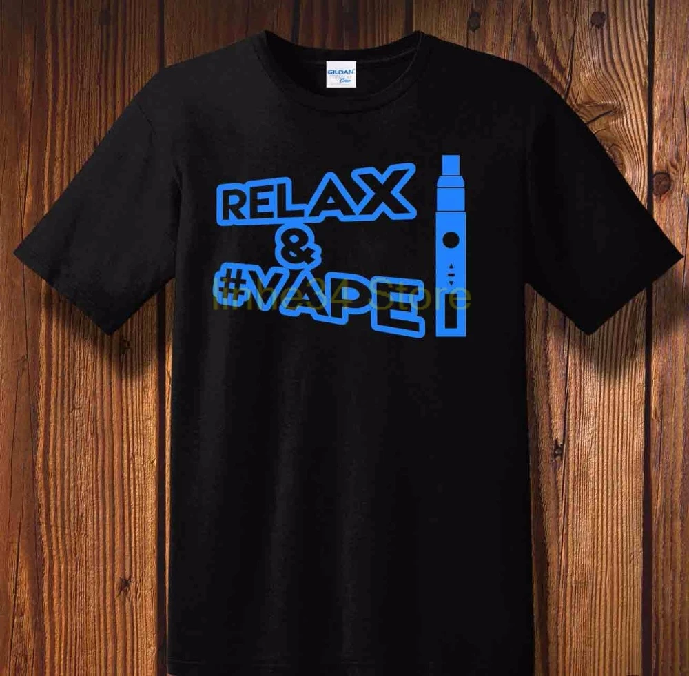 Brand New 2018 Summer Mens T Shirt Sale Relax Vape Vaper Vaping Dampfer E-Zigarette Liquid Elektrisch homme Tee shirt |