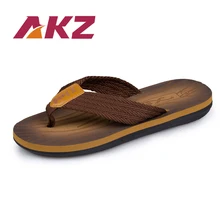 AKZ/Новое поступление; летние мужские шлепанцы; мужские вьетнамки; винтажные повседневные пляжные сандалии; нескользящая обувь