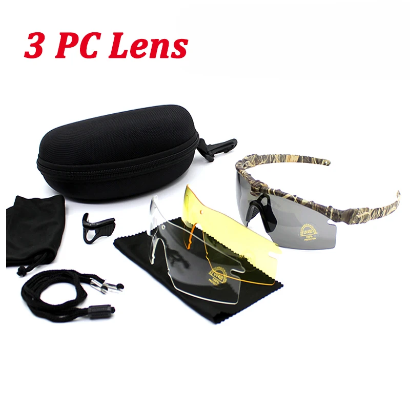 Тактические поляризационные очки с 4 линзами, мужские солнцезащитные очки UV400, военные очки для стрельбы, охоты, спорта на открытом воздухе, защитные очки