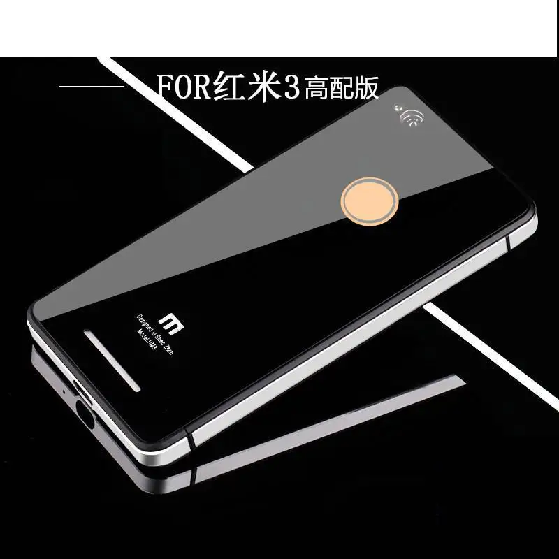 

For Xiaomi Redmi 3 Redmi 3s Phone Case, Luxury Aluminum Metal Frame & Tempered Glass battery back cover for Xiaomi Redmi 3/3s
