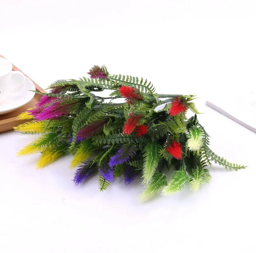 

5pcs Artificial Pine grass Branch Plant Wall For Flower Arrangement Props Wedding Bouquet Home Bar Hotel Decoration