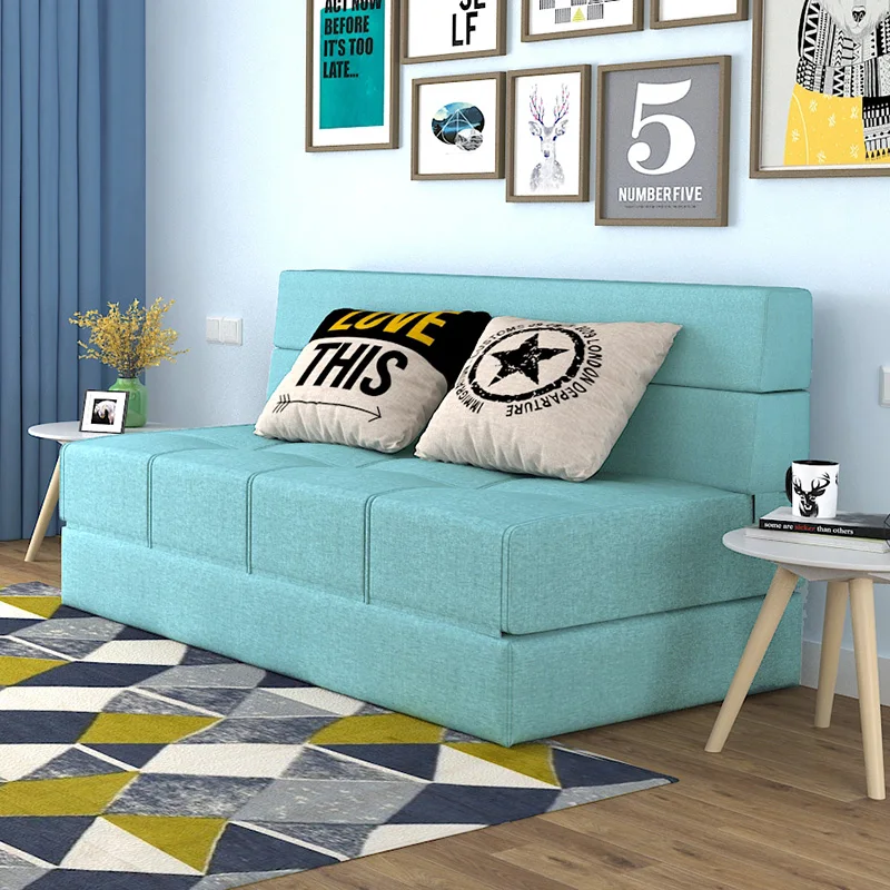 

Simple Single Sofabed Foldable 1.2m Double Living Room Sofa Bed Small Dual-use Spring Wrapped Lazy Sofas for Living Room Set