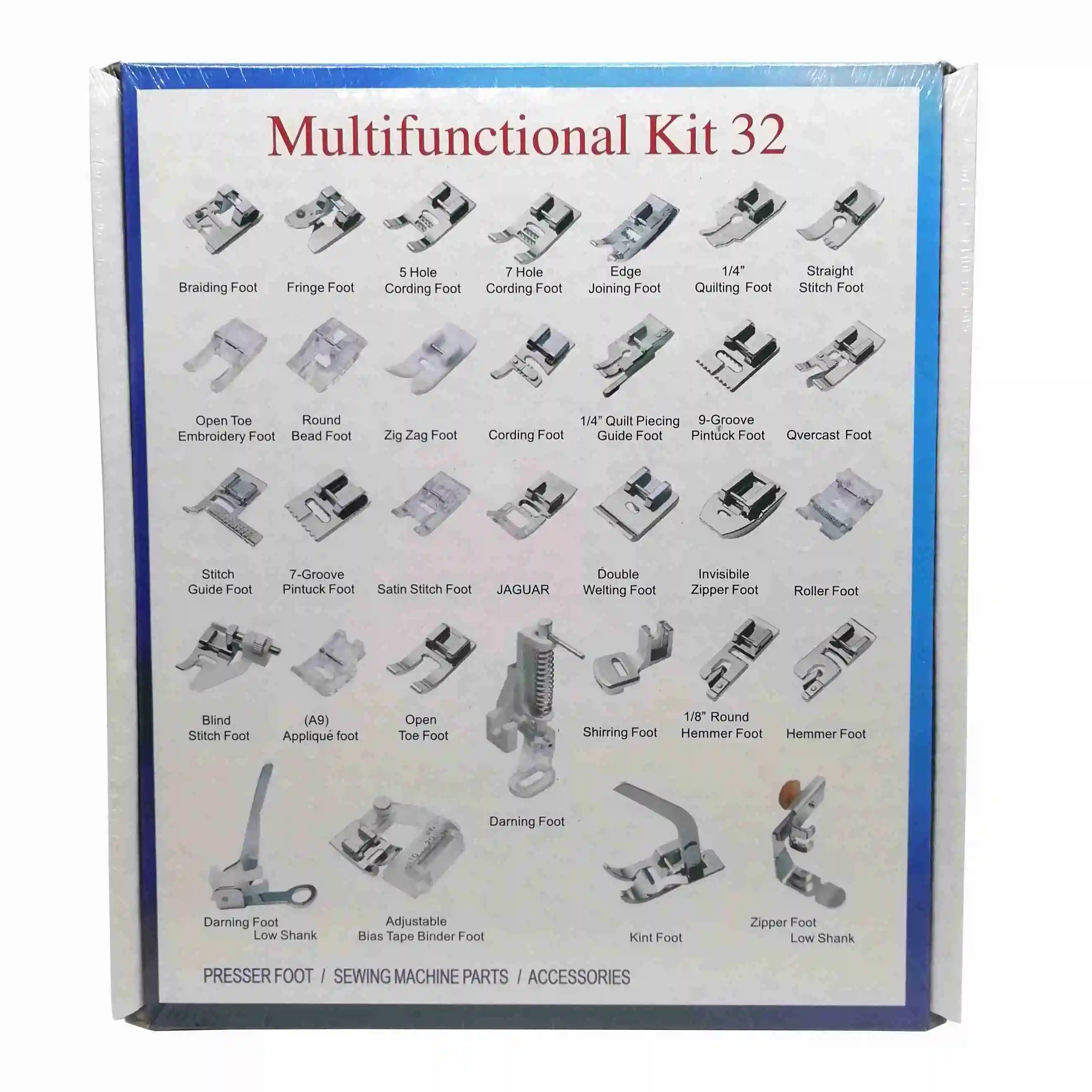 Billige 32 42 48 52 Pcs Nähen stricken häkeln Inländischen Maschine Blind Stich Stopfen Presser Fuß Füße Kit set Für Brother Singer Janom