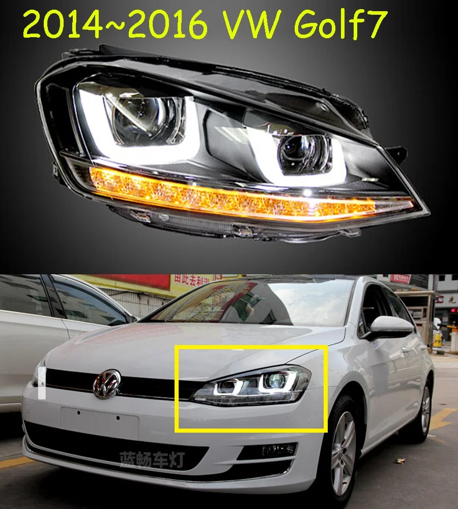 2 шт. автомобильный Стайлинг фара чехол для VW Golf 7 2014 фары Golf7 MK7 светодиодный