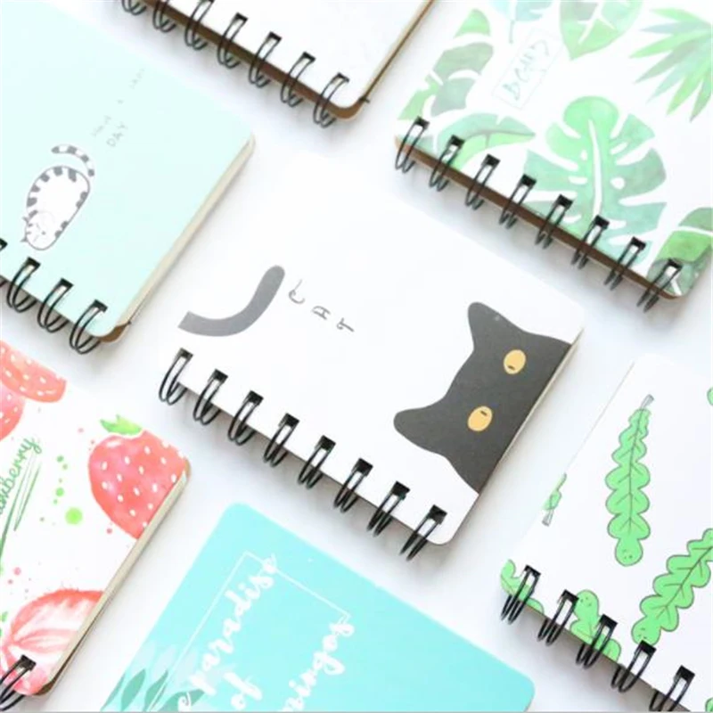 

1Pcs Mini Rollover Portable Coil Notebook Cartoon Animal Notepad Diary Writting Paper Cute Memorandum School Supplies Stationery