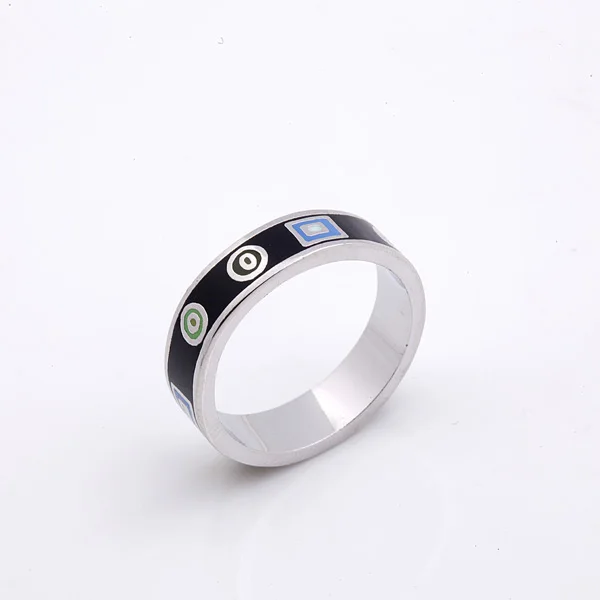 

Free Shipping Thin Generous Black Glamour Round Point Design Enamel Jewelry Ring