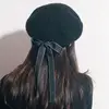 Модные женские шапки-береты с мягким бантом, элегантные теплые зимние шапки из шерсти во французском стиле, головные уборы ► Фото 3/4