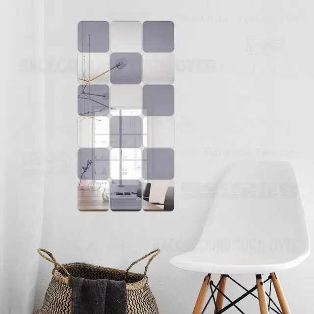 Piazza Decorativa 3D Acrilico Specchio Wall Stickers Soggiorno ... Piazza Decorativa 3D Acrilico Specchio Wall Stickers Soggiorno ...