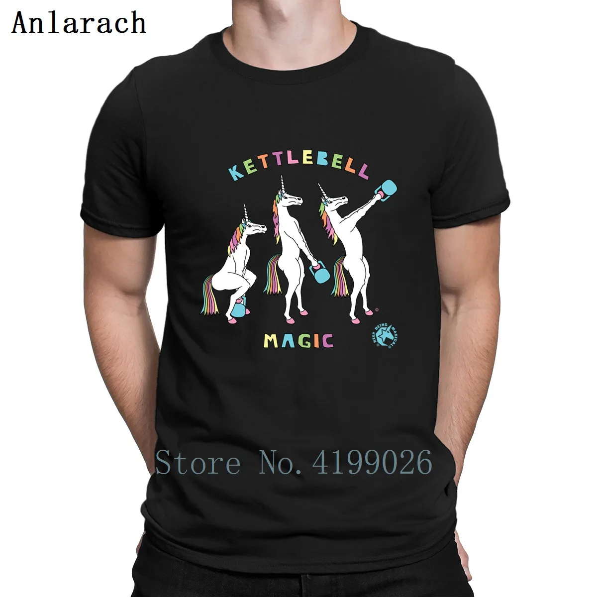 

Kettlebell Magic Unicorn Outline T Shirt Top Quality Designs New Summer Mens Streetwear Shirt Men Fashions Standard Top Tee