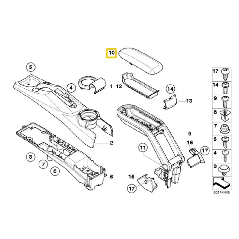 Автозапчасти для Bmw Mini Cooper R50 R52 R53 черная крышка подлокотника аксессуары салона