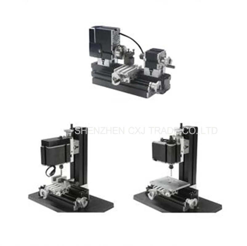 

Metal Mini Multipurpose 3 in 1 Lathe Machine with 12000r/min Powerful 60W Motor DIY Tools Lathe/Milling/Drilling Machine