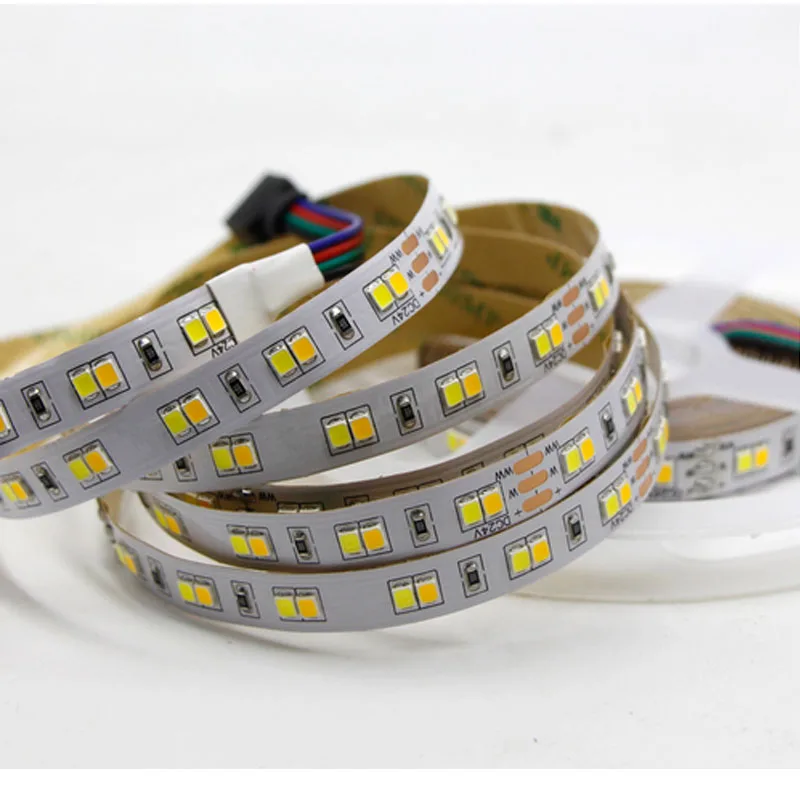 

5M 10M Dual Color CRI>95 SMD2835 CCT Dimmable LED Strip Light 24V DC WW CW Color Temperature Adjustable Flexible LED Tape Ribbon