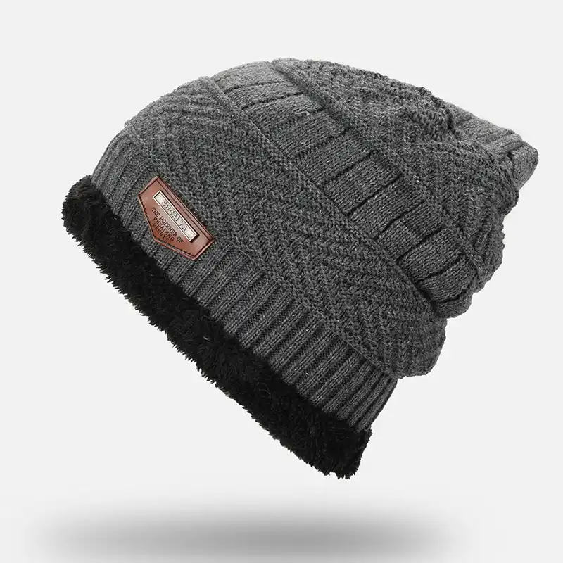 black mens winter hat